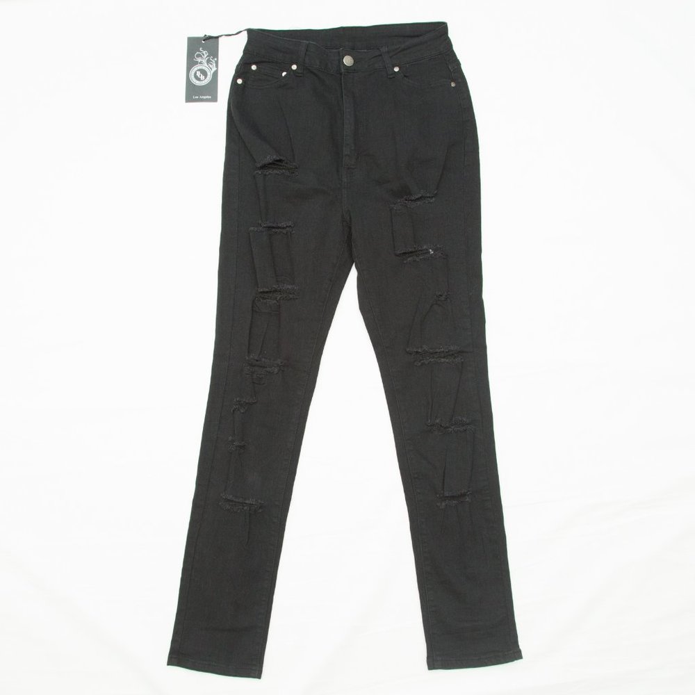 Fashion Nova BOB distressed jeans 15‎ 16 destroyed